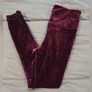 Athleta Velvet Leggings in Deep Burgundy